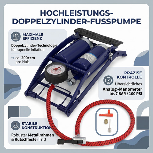 Fußluftpumpe doppelzylinder - fußluftpumpe,